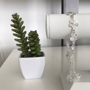 Silver Plated Flower Bracelet